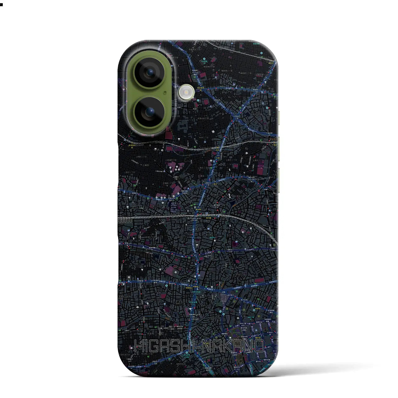 【東中野2（東京都）】地図柄iPhoneケース（バックカバータイプ）