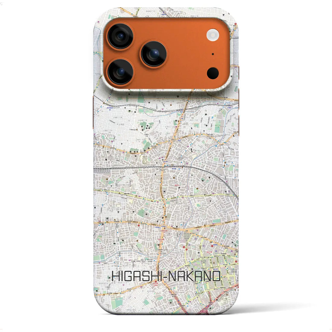 【東中野2(東京都)】地図柄iPhoneケース(バックカバータイプ)ブラック・iPhone 17 Pro Max 用