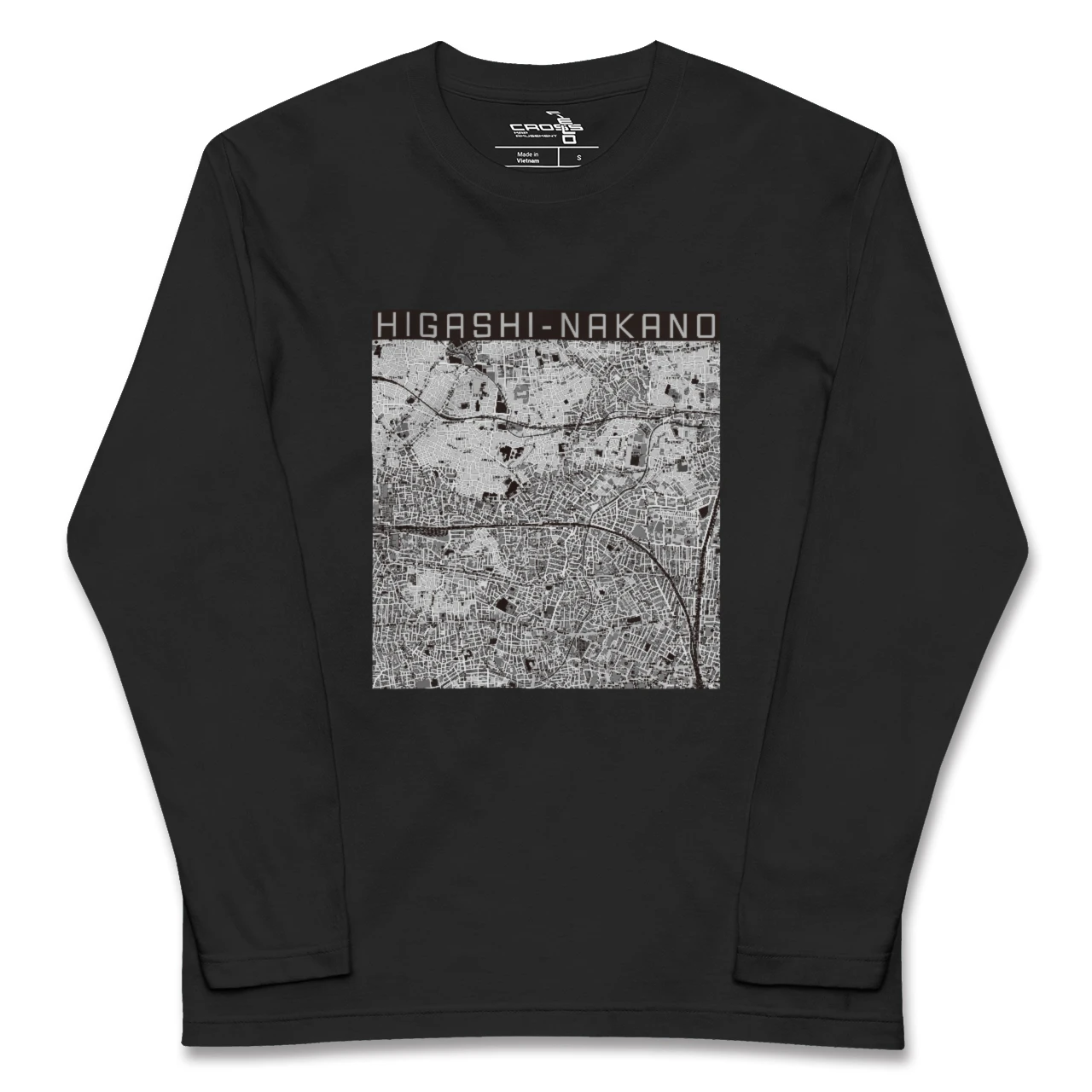 【東中野2（東京都）】地図柄ロングスリーブTシャツ