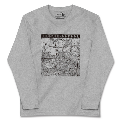 【東中野2（東京都）】地図柄ロングスリーブTシャツ