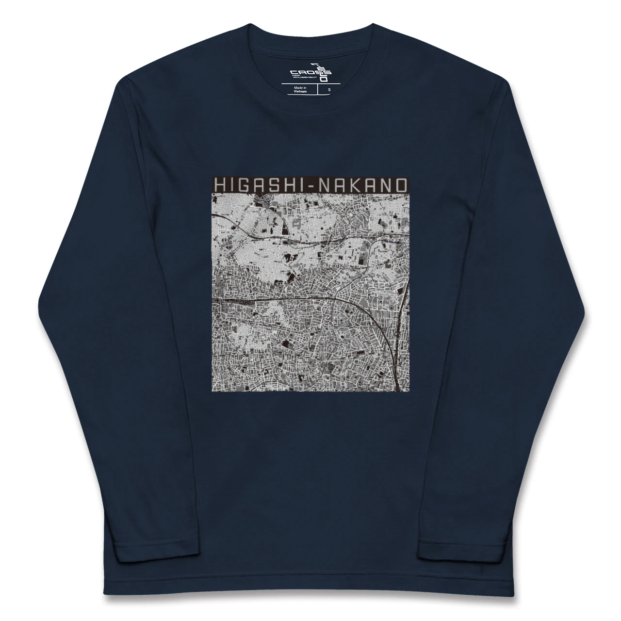 【東中野2（東京都）】地図柄ロングスリーブTシャツ
