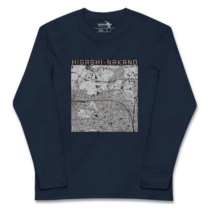 【東中野2（東京都）】地図柄ロングスリーブTシャツ