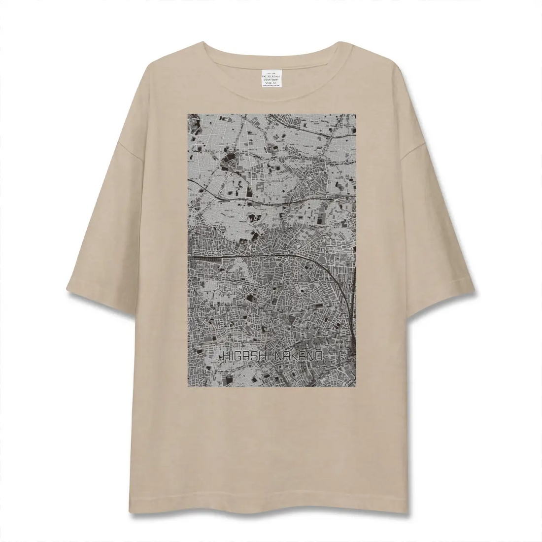 【東中野2(東京都)】地図柄ビッグシルエットTシャツ