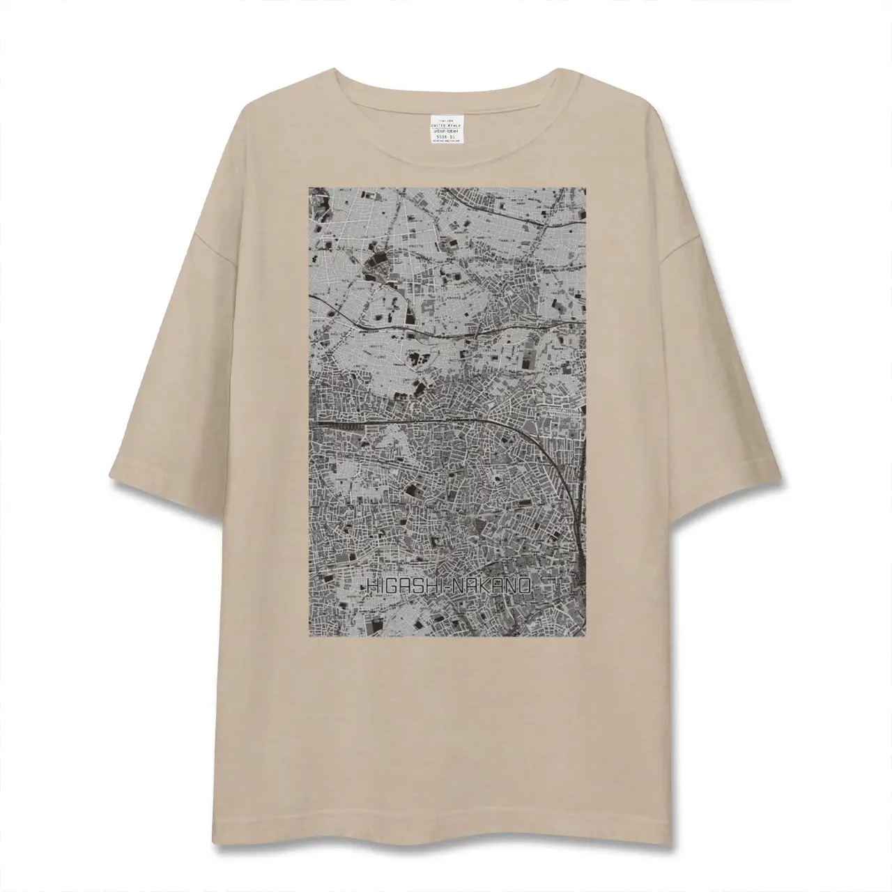 【東中野2（東京都）】地図柄ビッグシルエットTシャツ