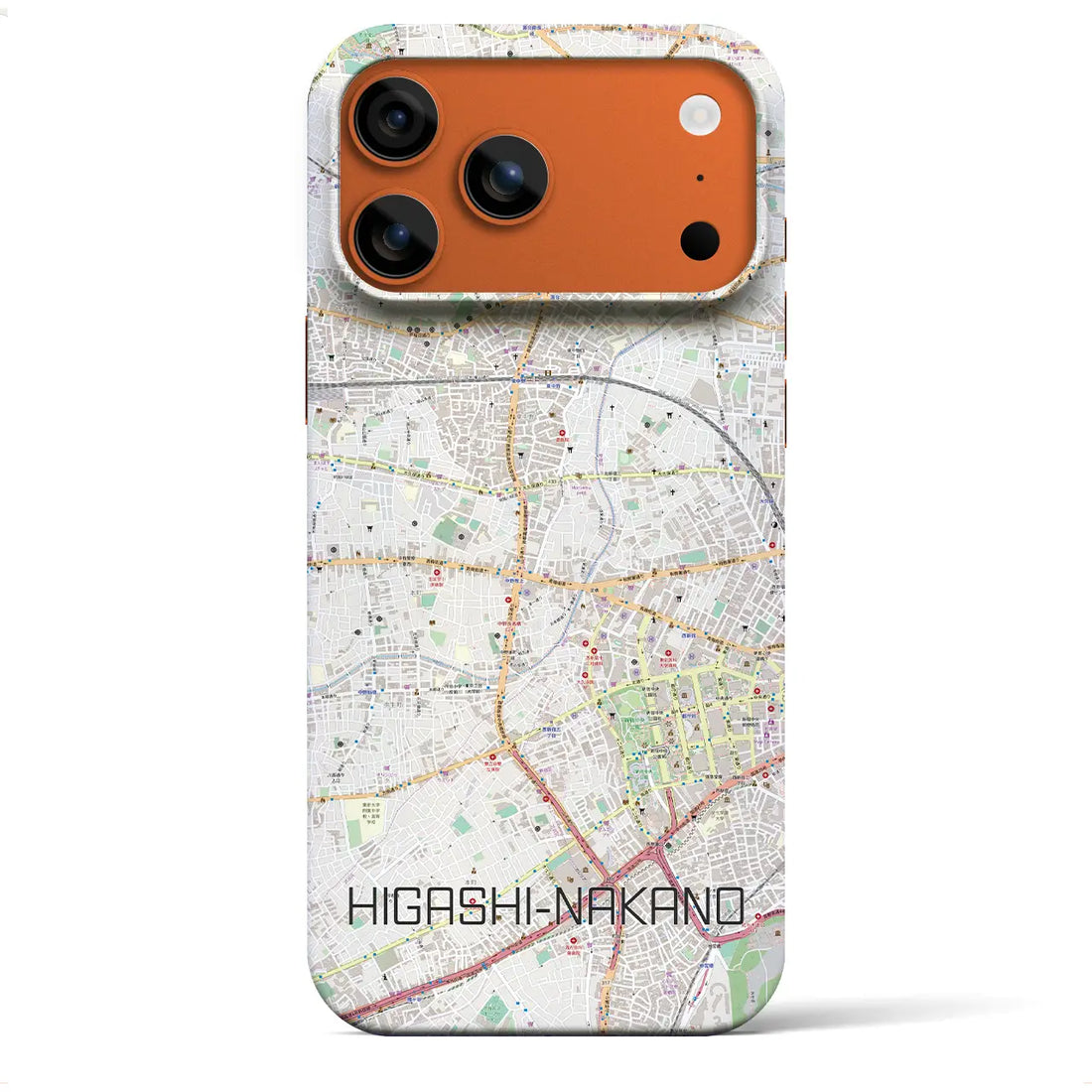 【東中野（東京都）】地図柄iPhoneケース（バックカバータイプ）ナチュラル・iPhone 17 Pro Max 用