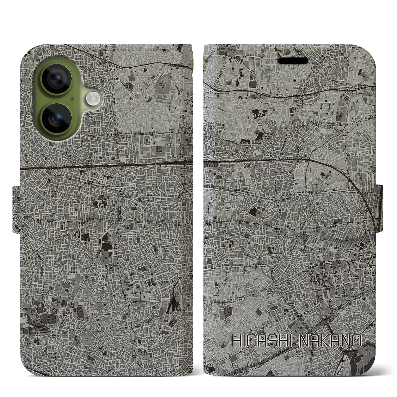 【東中野（東京都）】地図柄iPhoneケース（手帳タイプ）