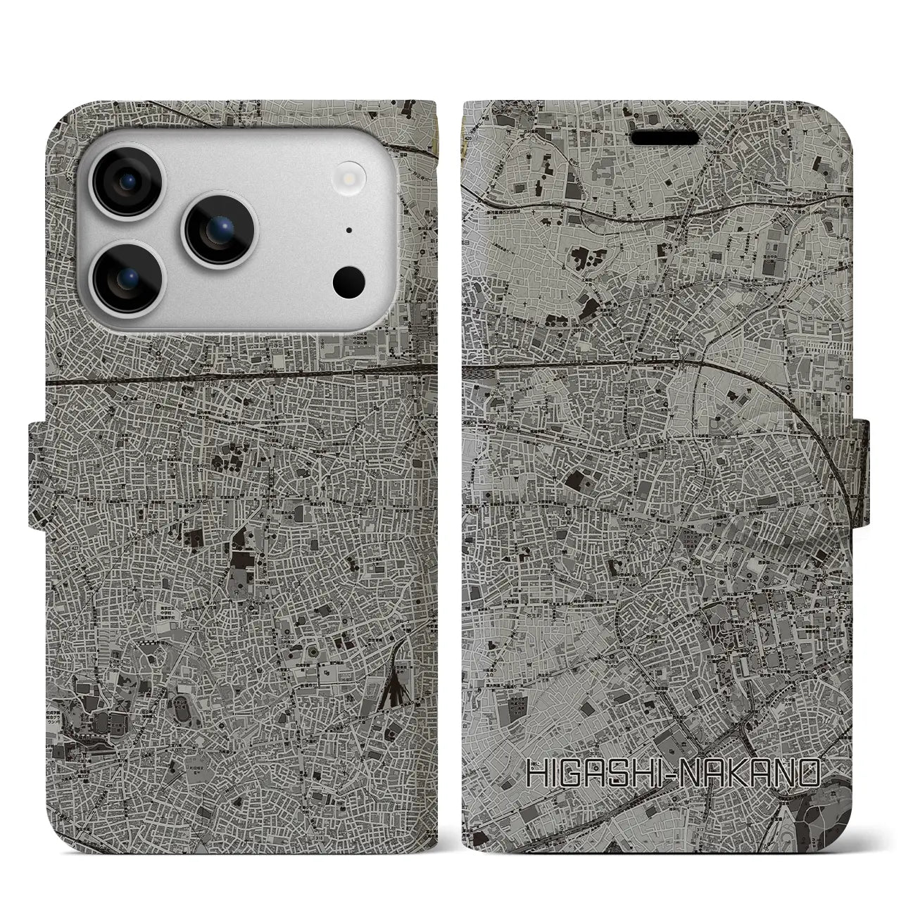 【東中野（東京都）】地図柄iPhoneケース（手帳タイプ）