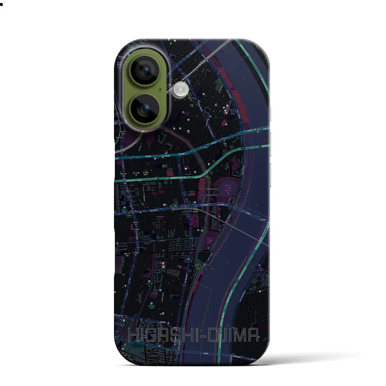 【東大島（東京都）】地図柄iPhoneケース（バックカバータイプ）