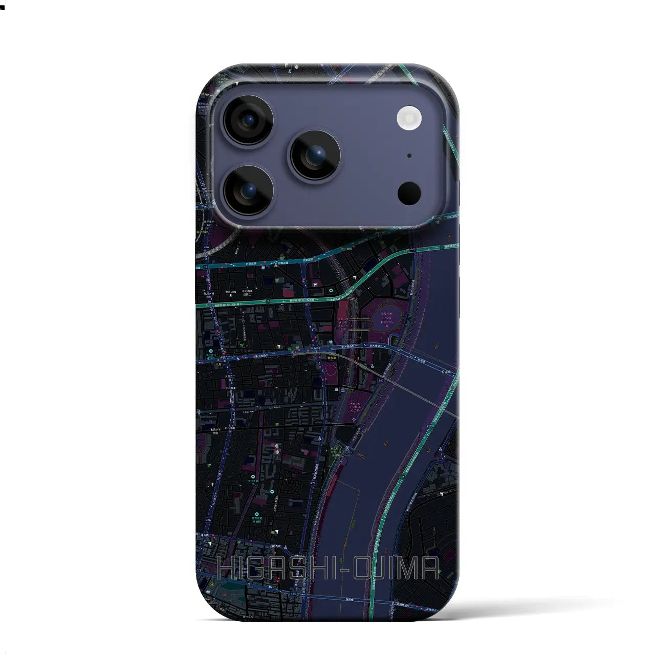 【東大島（東京都）】地図柄iPhoneケース（バックカバータイプ）