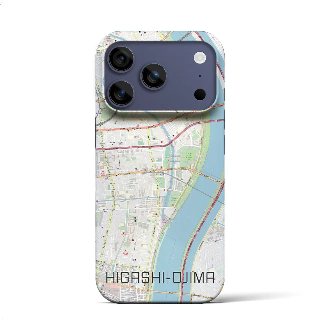 【東大島(東京都)】地図柄iPhoneケース(バックカバータイプ)ナチュラル・iPhone 17 Pro Max 用