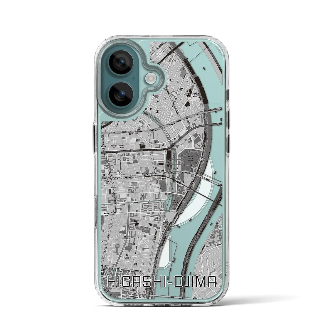【東大島（東京都）】地図柄iPhoneケース（MagSafeタイプ）モノトーン・iPhone 16 Pro 用