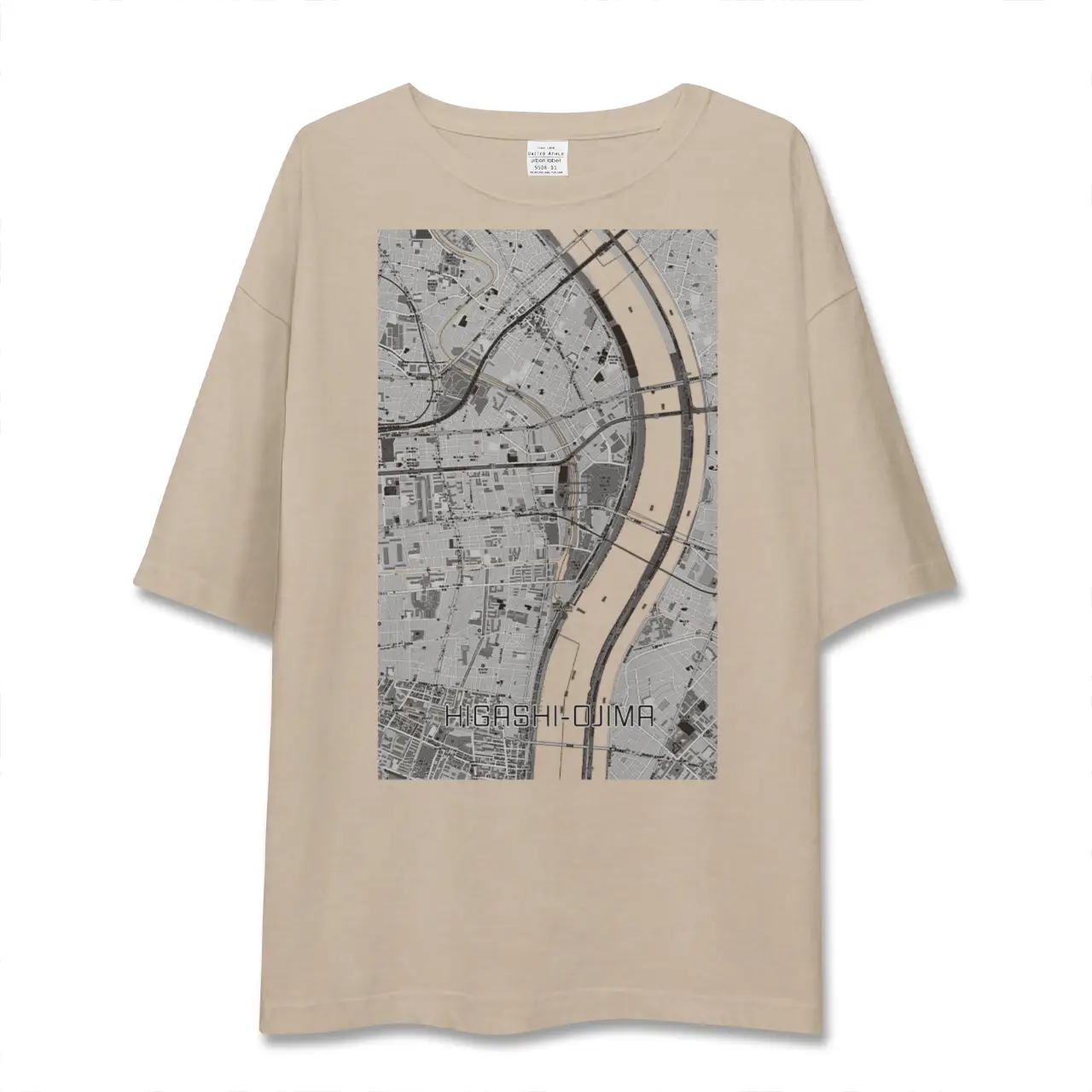 【東大島（東京都）】地図柄ビッグシルエットTシャツ