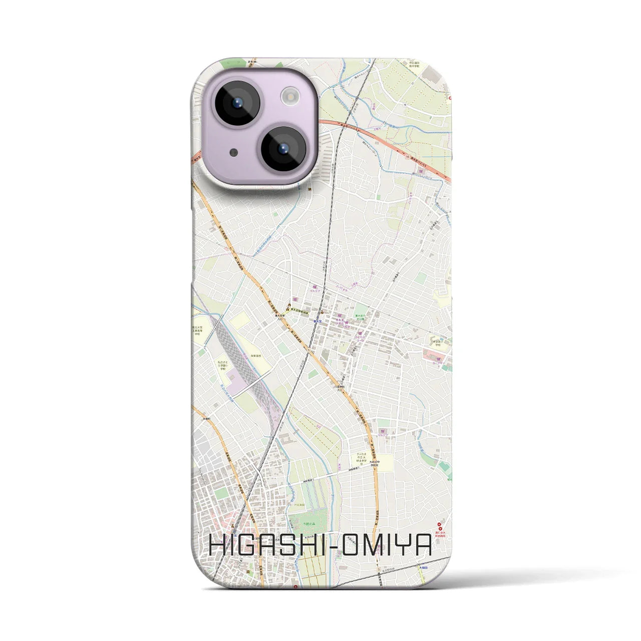 【東大宮（埼玉県）】地図柄iPhoneケース（バックカバータイプ）