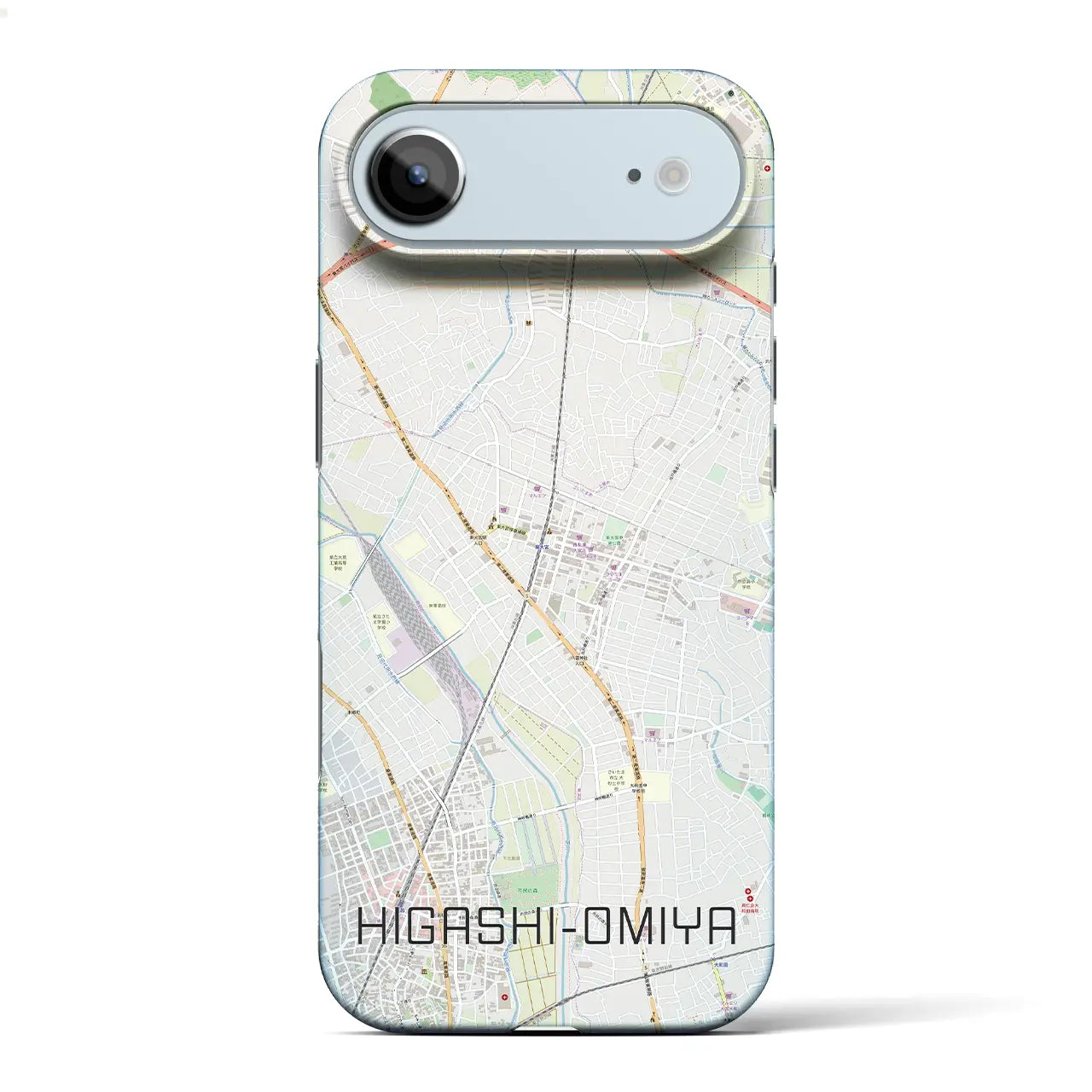 【東大宮（埼玉県）】地図柄iPhoneケース（バックカバータイプ）ブラック・iPhone 17 Pro Max 用