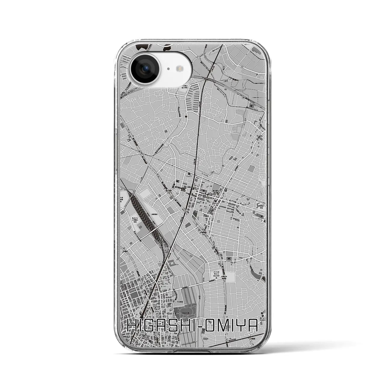 【東大宮（埼玉県）】地図柄iPhoneケース（クリアタイプ）
