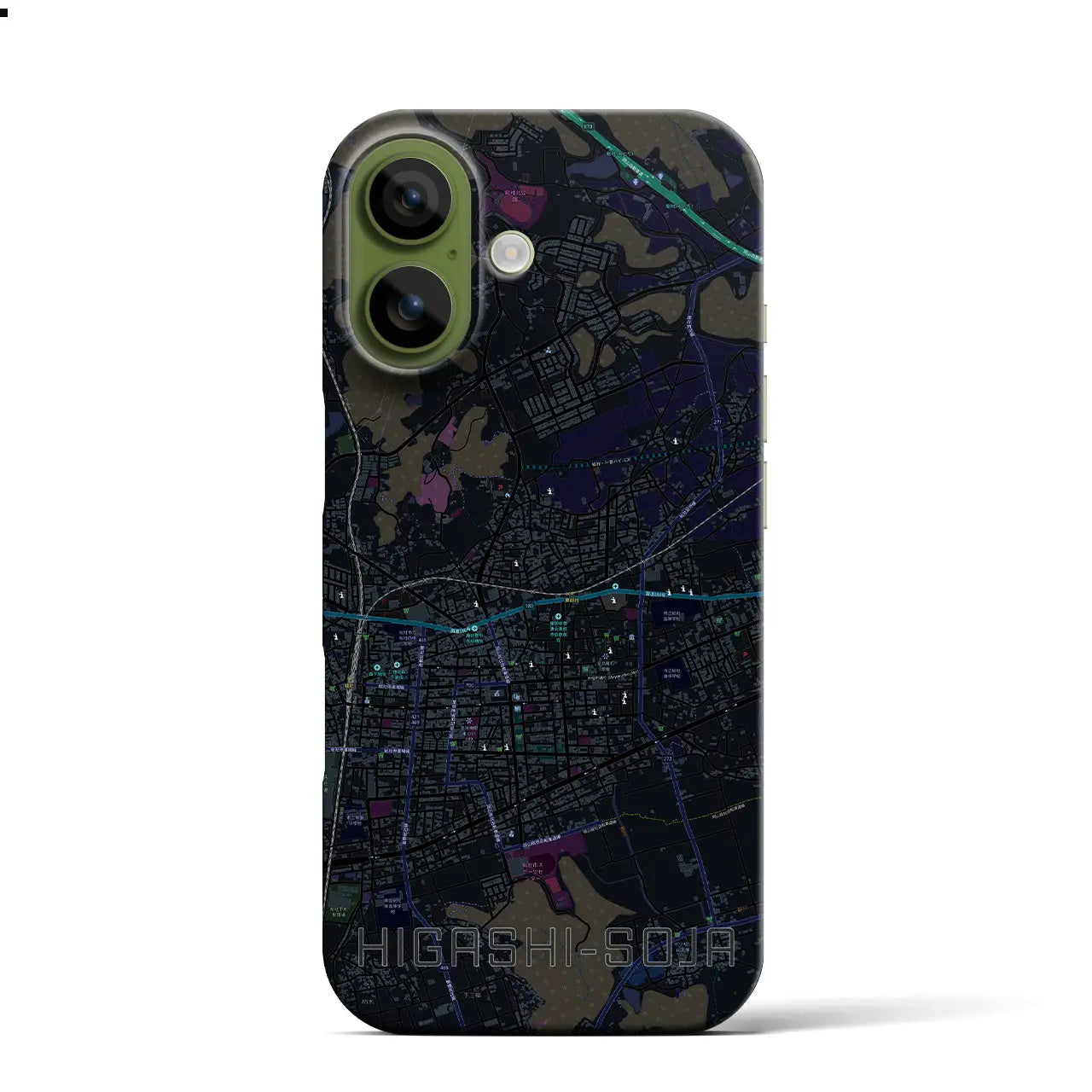 【東総社（岡山県）】地図柄iPhoneケース（バックカバータイプ）