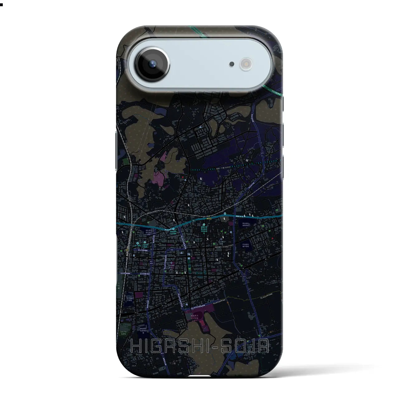 【東総社（岡山県）】地図柄iPhoneケース（バックカバータイプ）