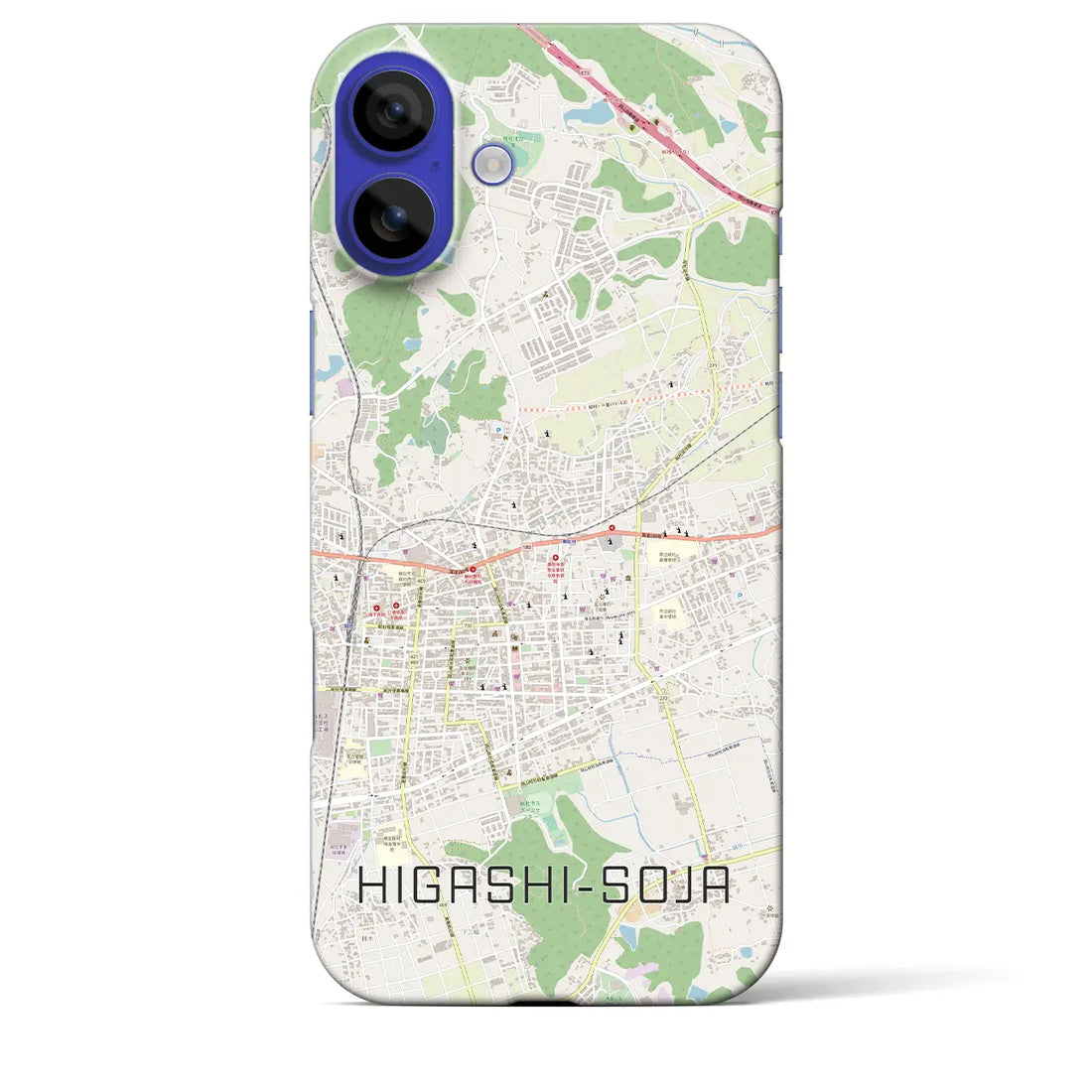 【東総社(岡山県)】地図柄iPhoneケース(バックカバータイプ)ナチュラル・iPhone 16 Pro Max 用