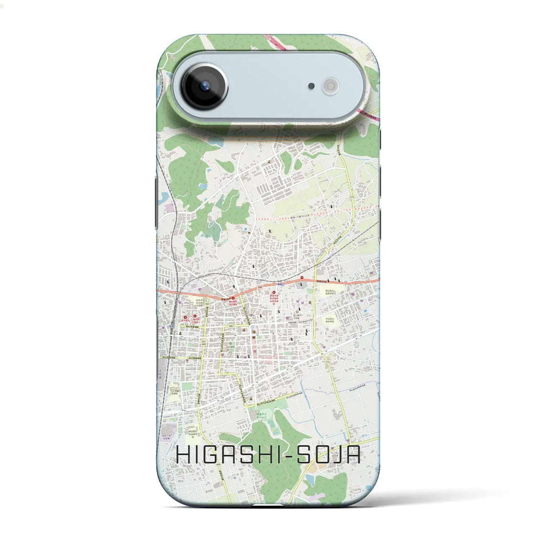 【東総社（岡山県）】地図柄iPhoneケース（バックカバータイプ）ナチュラル・iPhone 17 Pro Max 用