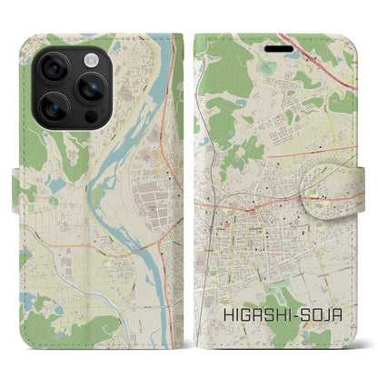 【東総社（岡山県）】地図柄iPhoneケース（手帳タイプ）ナチュラル・iPhone 16 用