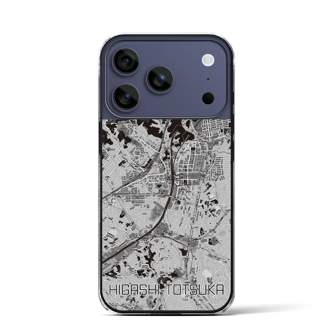 【東戸塚(神奈川県)】地図柄iPhoneケース(クリアタイプ)モノトーン・iPhone 17 Pro Max 用