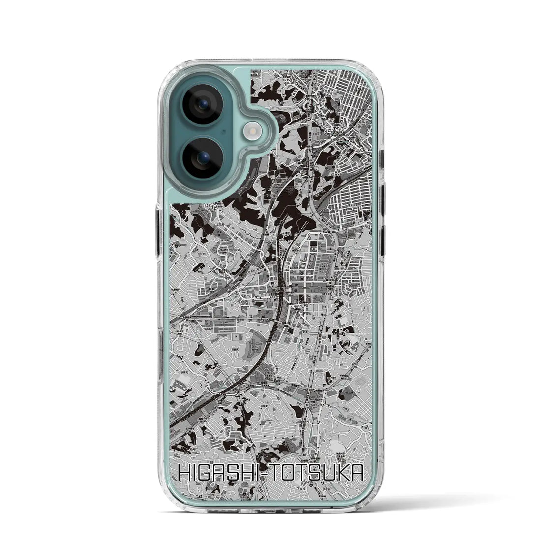 【東戸塚（神奈川県）】地図柄iPhoneケース（MagSafeタイプ）モノトーン・iPhone 16 Pro 用