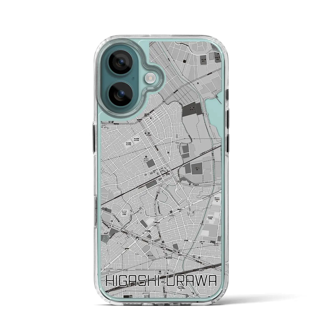 【東浦和（埼玉県）】地図柄iPhoneケース（MagSafeタイプ）モノトーン・iPhone 16 Pro 用