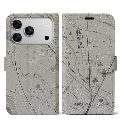 【東鷲宮（埼玉県）】地図柄iPhoneケース（手帳タイプ）