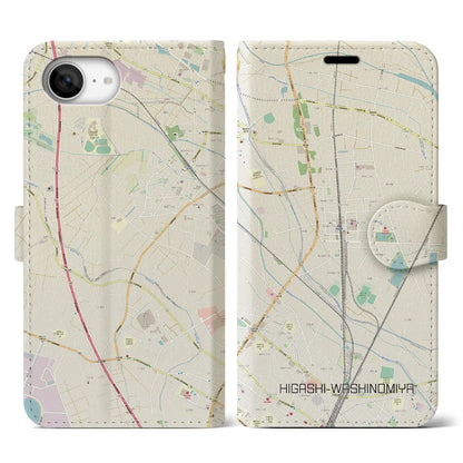 【東鷲宮（埼玉県）】地図柄iPhoneケース（手帳タイプ）