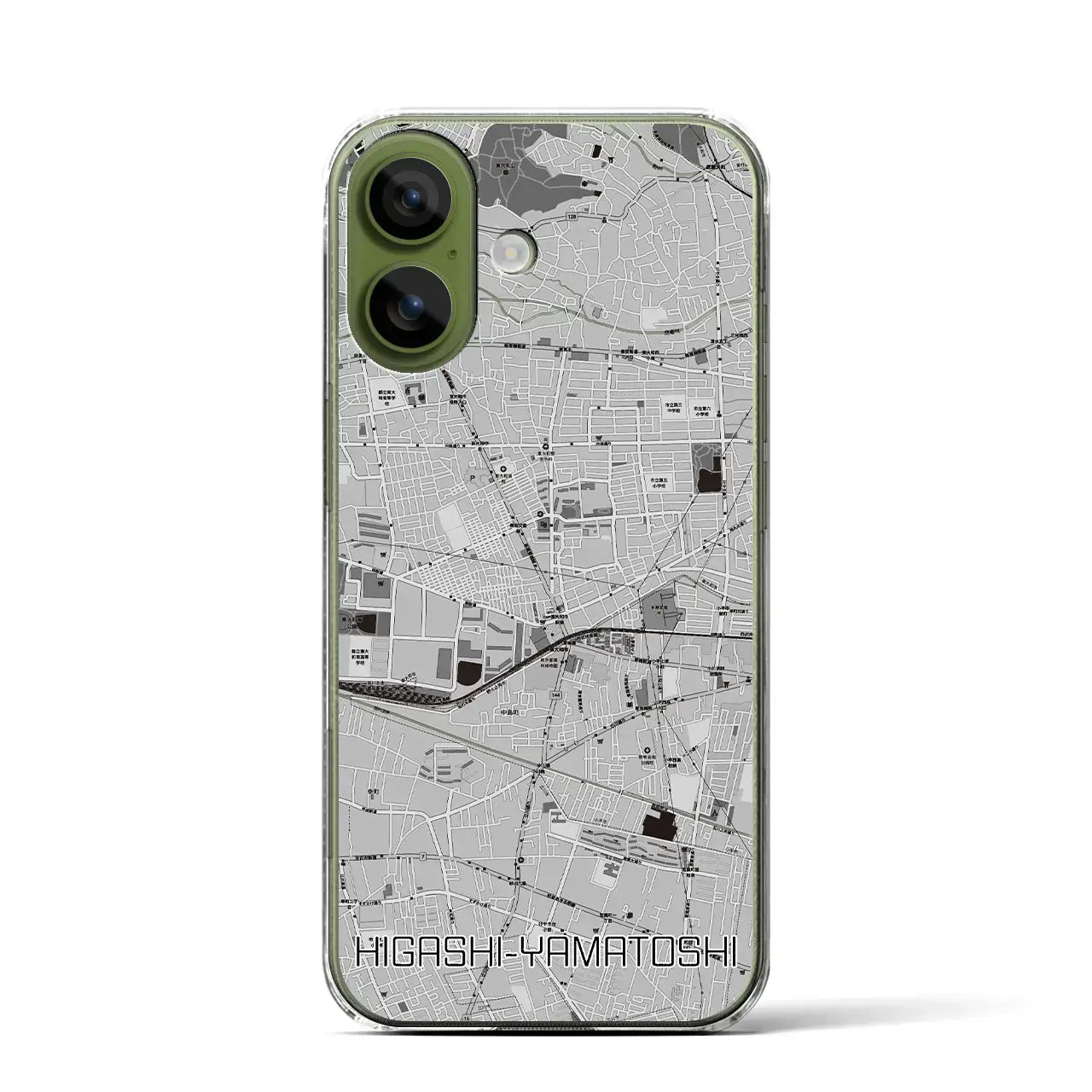 【東大和市（東京都）】地図柄iPhoneケース（クリアタイプ）