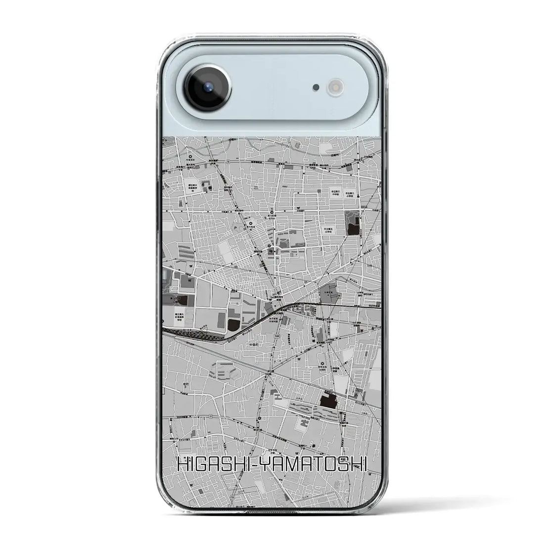 【東大和市（東京都）】地図柄iPhoneケース（クリアタイプ）モノトーン・iPhone 17 Pro Max 用