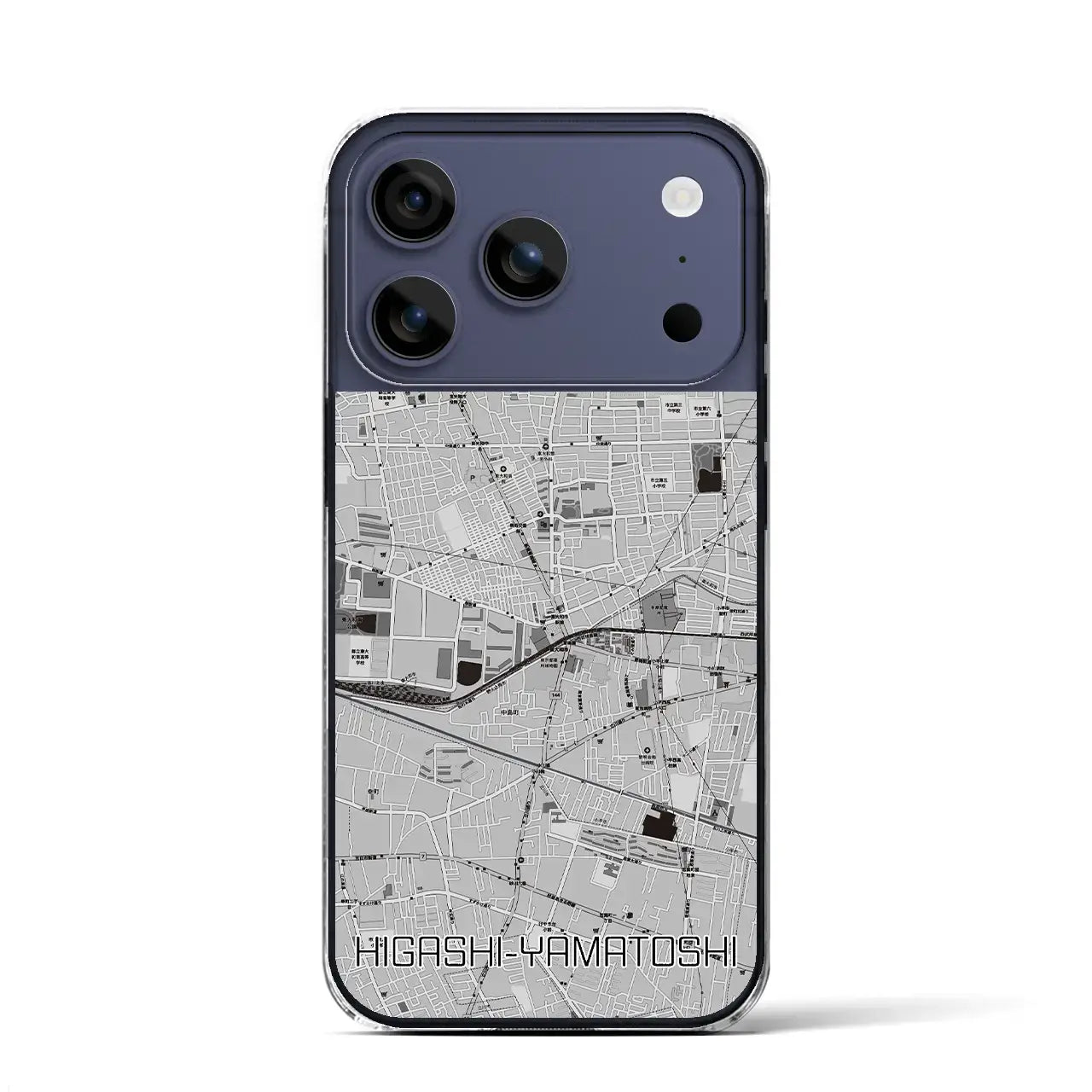 【東大和市（東京都）】地図柄iPhoneケース（クリアタイプ）