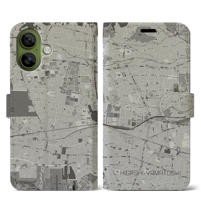 【東大和市（東京都）】地図柄iPhoneケース（手帳タイプ）