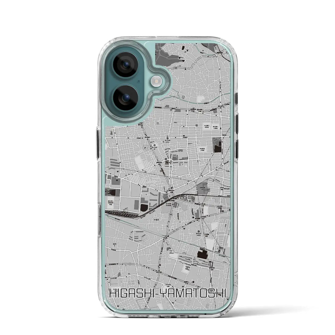 【東大和市（東京都）】地図柄iPhoneケース（MagSafeタイプ）モノトーン・iPhone 16 Pro 用