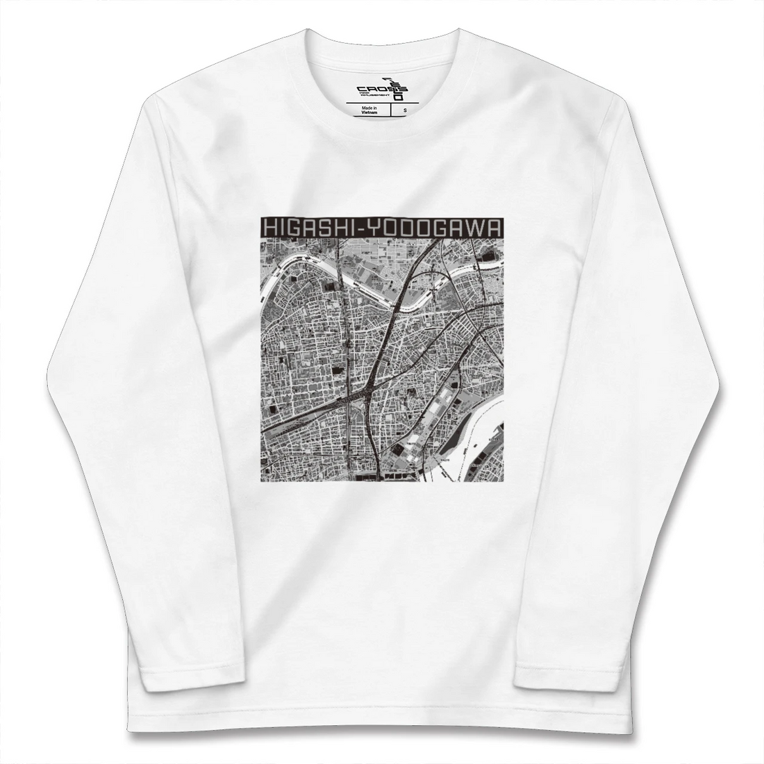【東淀川(大阪府)】地図柄ロングスリーブTシャツ