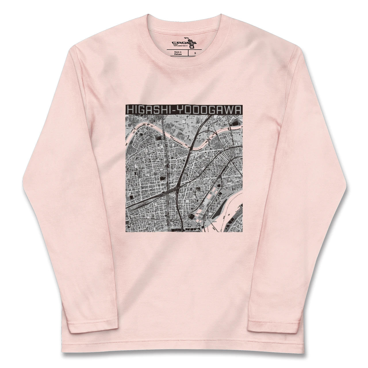 【東淀川（大阪府）】地図柄ロングスリーブTシャツ