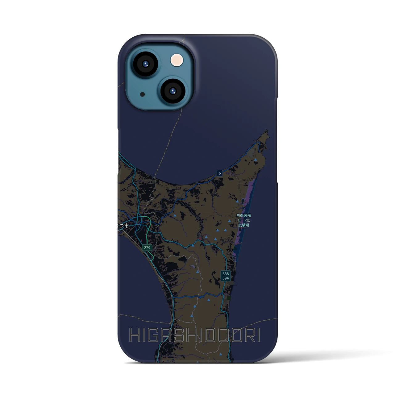 【東通（青森県）】地図柄iPhoneケース（バックカバータイプ）