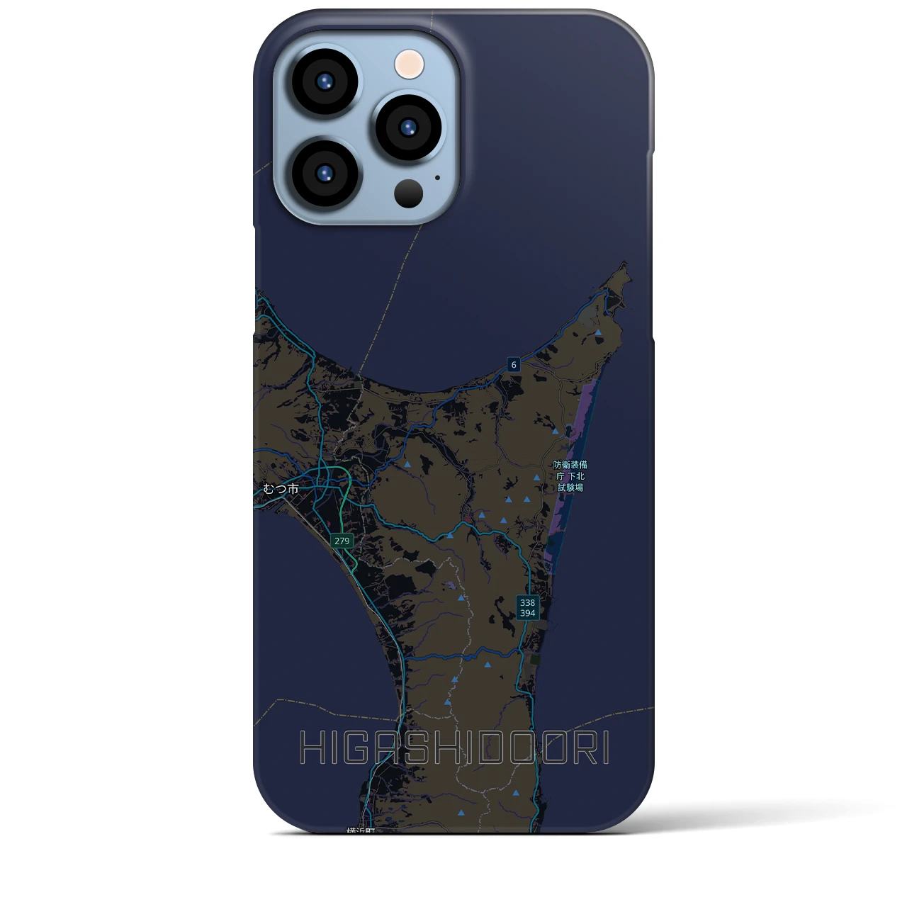 【東通（青森県）】地図柄iPhoneケース（バックカバータイプ）