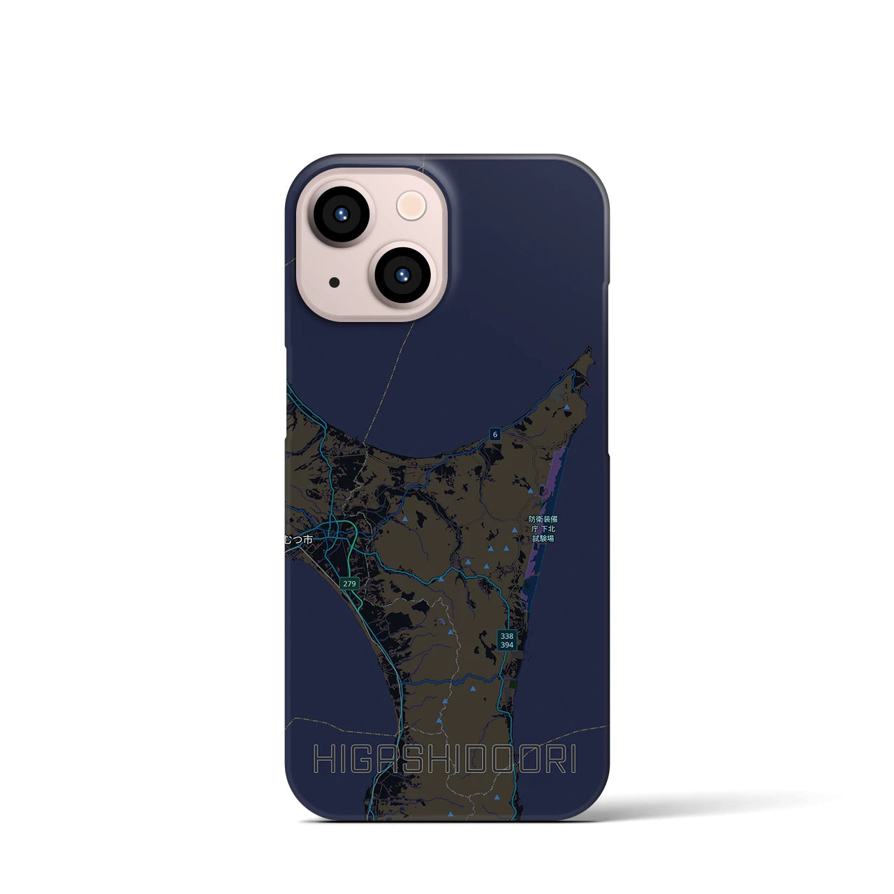【東通（青森県）】地図柄iPhoneケース（バックカバータイプ）