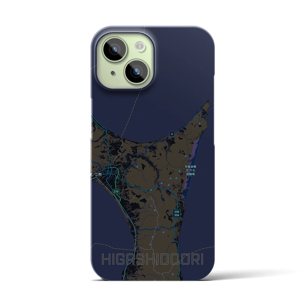【東通（青森県）】地図柄iPhoneケース（バックカバータイプ）