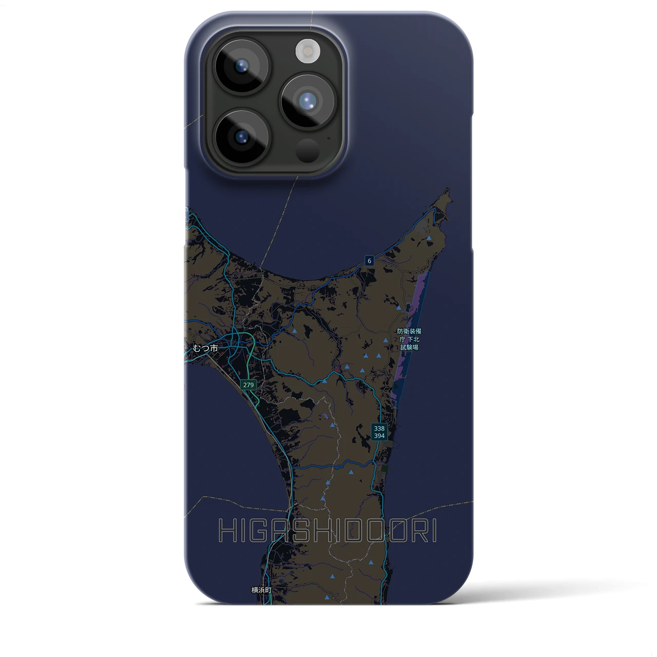 【東通（青森県）】地図柄iPhoneケース（バックカバータイプ）