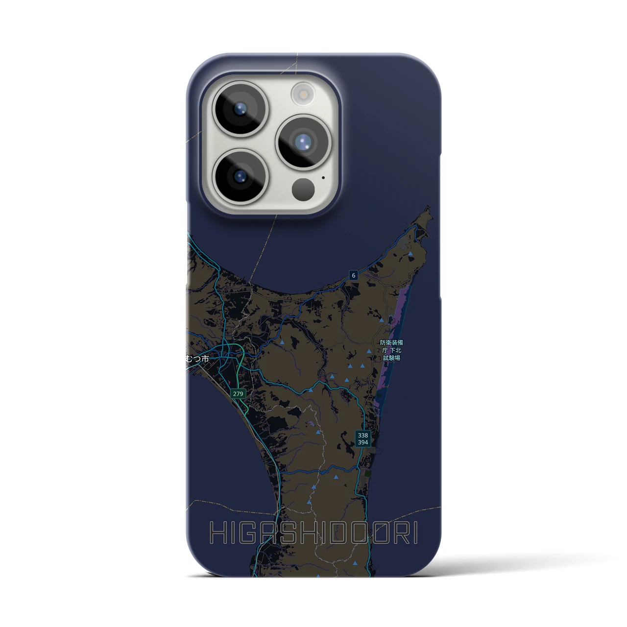 【東通（青森県）】地図柄iPhoneケース（バックカバータイプ）