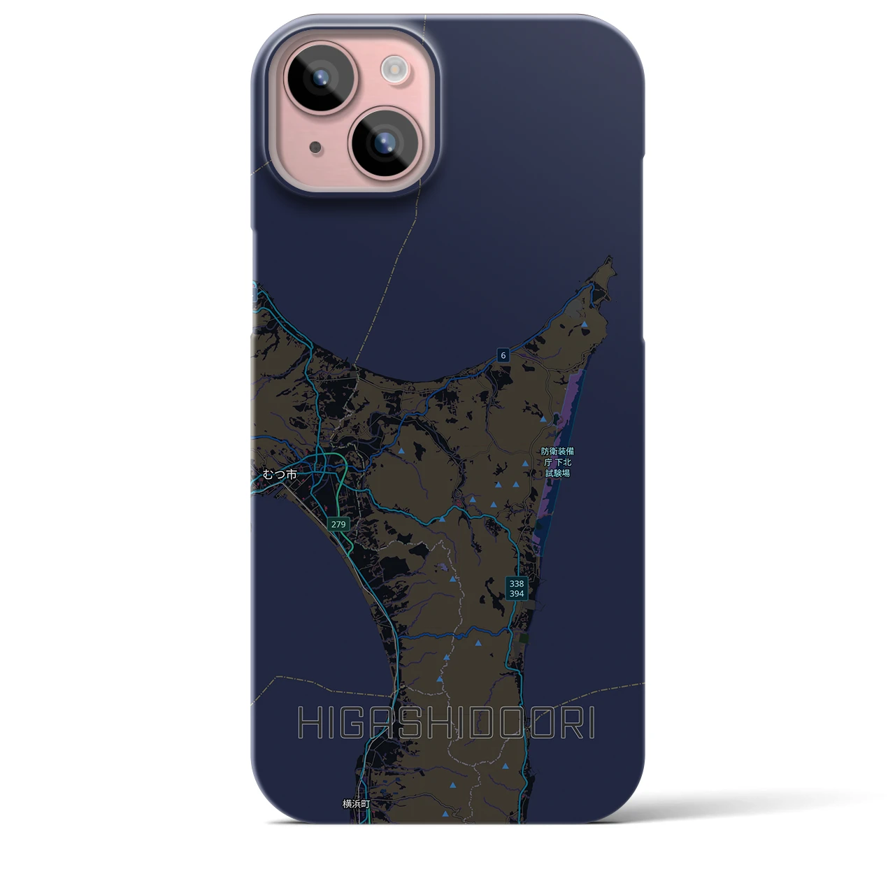 【東通（青森県）】地図柄iPhoneケース（バックカバータイプ）