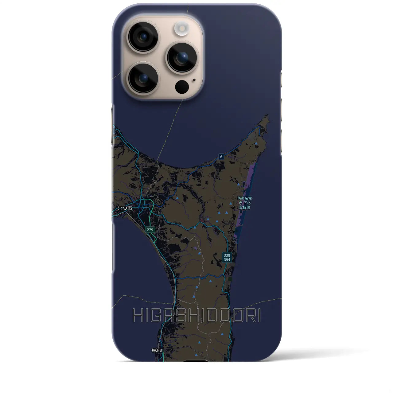 【東通（青森県）】地図柄iPhoneケース（バックカバータイプ）