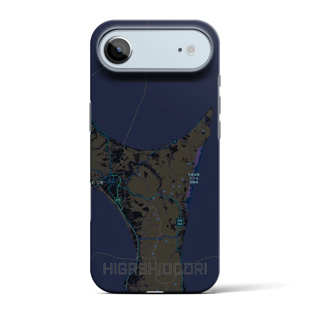 【東通（青森県）】地図柄iPhoneケース（バックカバータイプ）