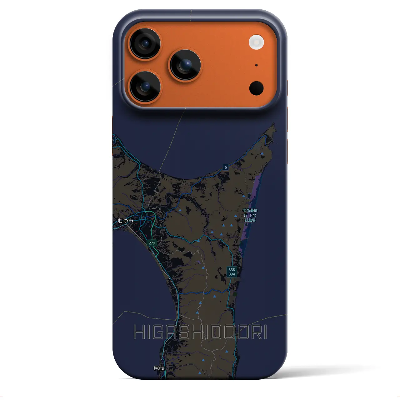 【東通（青森県）】地図柄iPhoneケース（バックカバータイプ）