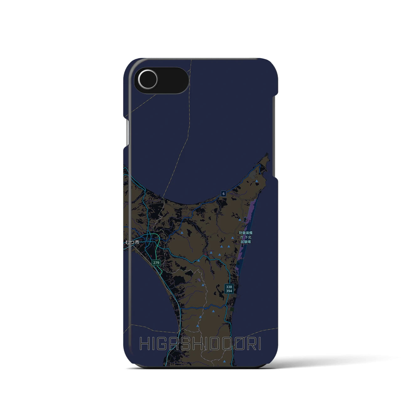 【東通（青森県）】地図柄iPhoneケース（バックカバータイプ）