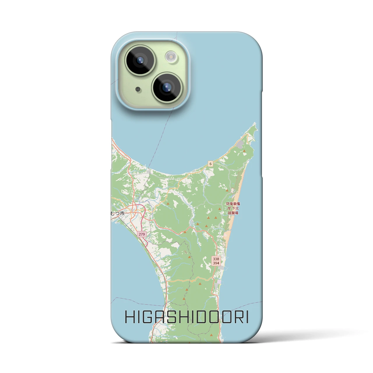 【東通（青森県）】地図柄iPhoneケース（バックカバータイプ）