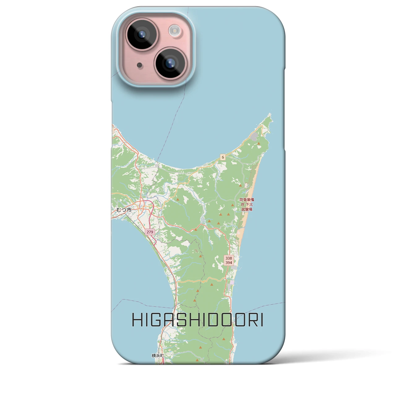 【東通（青森県）】地図柄iPhoneケース（バックカバータイプ）