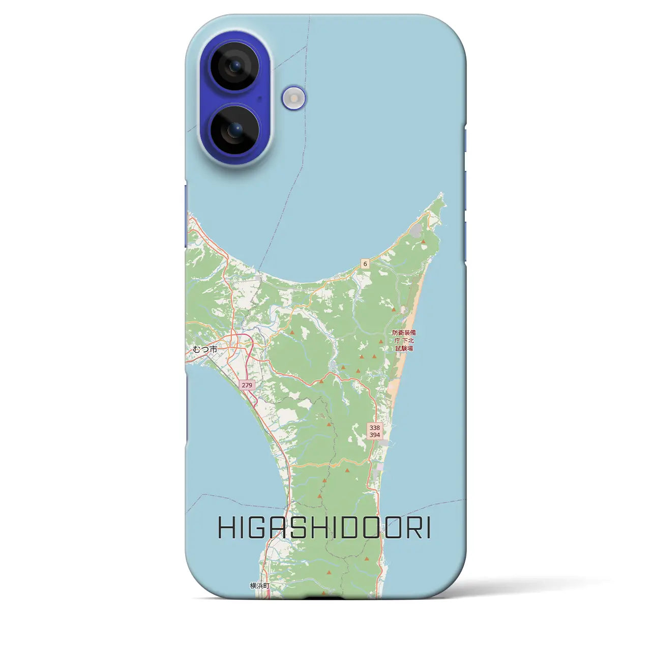 【東通（青森県）】地図柄iPhoneケース（バックカバータイプ）